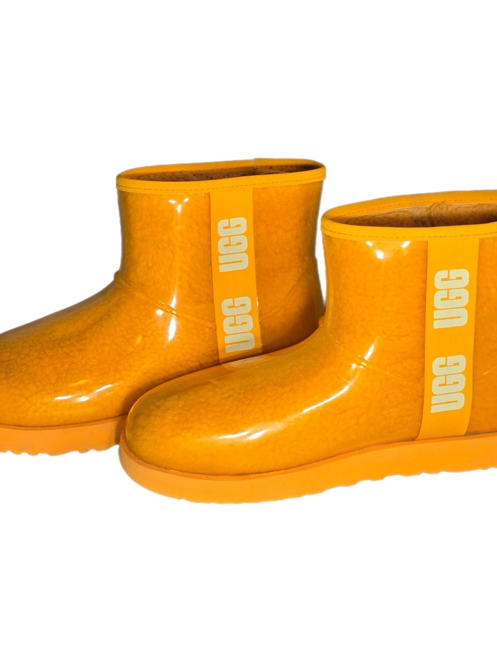 UGG Classic Clear Mini Waterproof Boots Women’s Size 11 TPU Wool Sulfur Yellow